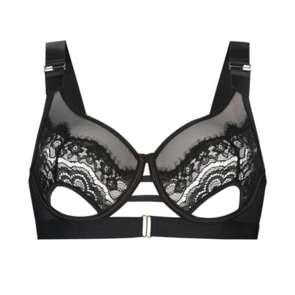 Hunkemoller private collection aurelia underwire cut out sheer mesh and lace bra - Picture 4 of 7